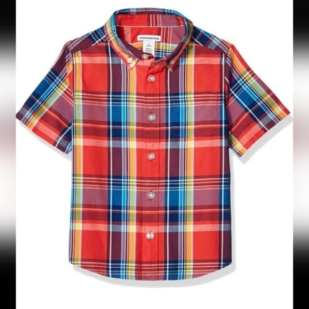 Short-Sleeved Button-Down Shirt In Woven Chambray Poplin For Boy L